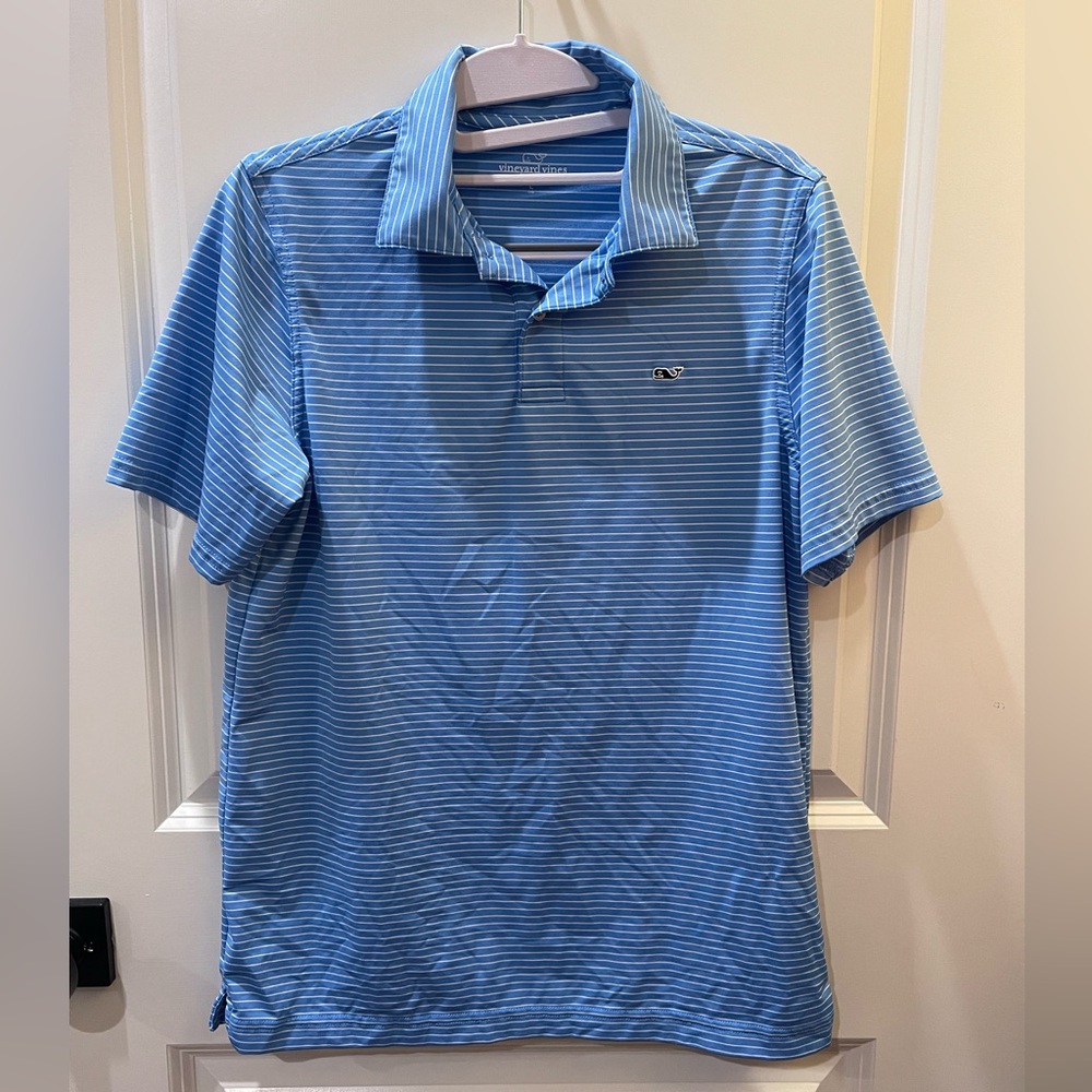 Vineyard Vines Boys Light Blue Bradley Polo Shirt size Large